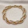 Oro Laminado Fancy Bracelet, Gold Filled Style Diamond Cutting Finish, Golden Finish, 03.93.0021.08 (14 MM Thickness, 8 Inches Length)