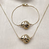 Oro Laminado Necklace and Bracelet, Gold Filled Style Box Design, Polished, Golden Finish, 06.63.0283