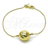 Oro Laminado Fancy Bracelet, Gold Filled Style Box Design, Polished, Golden Finish, 03.63.2286.08 (01 MM Thickness, 8 Inches Length)