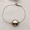 Oro Laminado Fancy Bracelet, Gold Filled Style Ball and Hollow Design, Polished, Golden Finish, 03.63.2288.08 (01 MM Thickness, 8 Inches Length)