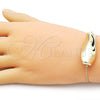 Oro Laminado Fancy Bracelet, Gold Filled Style Rat Tail Design, Polished, Golden Finish, 03.63.2292.08 (01 MM Thickness, 8 Inches Length)