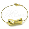 Oro Laminado Fancy Bracelet, Gold Filled Style Rat Tail Design, Polished, Golden Finish, 03.63.2292.08 (01 MM Thickness, 8 Inches Length)