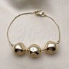 Oro Laminado Fancy Bracelet, Gold Filled Style Box and Ball Design, Polished, Golden Finish, 03.63.2296.08