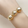 Oro Laminado Fancy Bracelet, Gold Filled Style Box and Ball Design, Polished, Golden Finish, 03.63.2296.08 (01 MM Thickness, 8 Inches Length)