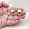 Oro Laminado Stud Earring, Gold Filled Style Polished, Golden Finish, 02.283.0218