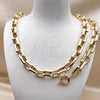 Oro Laminado Necklace and Bracelet, Gold Filled Style Polished, Golden Finish, 06.429.0009