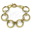 Oro Laminado Fancy Bracelet, Gold Filled Style Rolo Design, Polished, Golden Finish, 03.429.0012.08 (21 MM Thickness, 8 Inches Length)