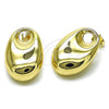 Oro Laminado Stud Earring, Gold Filled Style Hollow Design, Polished, Golden Finish, 02.428.0025