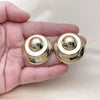 Oro Laminado Stud Earring, Gold Filled Style Hollow Design, Polished, Golden Finish, 02.428.0033