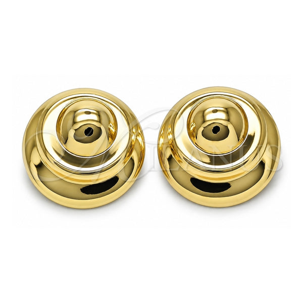 Arete Dormilona 02.428.0033 Oro Laminado, Diseño de Hueco, Pulido, Tono Dorado