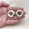 Oro Laminado Stud Earring, Gold Filled Style Hollow Design, Polished, Golden Finish, 02.428.0036
