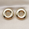 Oro Laminado Stud Earring, Gold Filled Style Hollow Design, Polished, Golden Finish, 02.428.0036