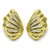 Oro Laminado Stud Earring, Gold Filled Style Shell and Hollow Design, Polished, Golden Finish, 02.428.0041