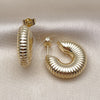 Oro Laminado Small Hoop, Gold Filled Style Hollow Design, Polished, Golden Finish, 02.428.0048.25