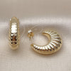 Oro Laminado Stud Earring, Gold Filled Style Hollow Design, Polished, Golden Finish, 02.428.0049
