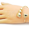 Oro Laminado Individual Bangle, Gold Filled Style Heart Design, Polished, Golden Finish, 07.282.0009