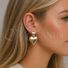Oro Laminado Stud Earring, Gold Filled Style Heart Design, Polished, Golden Finish, 02.282.0019