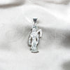 Sterling Silver Religious Pendant, Santa Muerte Design, Polished, Silver Finish, 05.392.0115