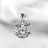 Sterling Silver Religious Pendant, Guadalupe Design, Polished, Silver Finish, 05.392.0116