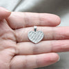 Sterling Silver Fancy Pendant, Heart Design, Polished, Silver Finish, 05.392.0120
