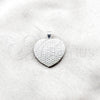Sterling Silver Fancy Pendant, Heart Design, Polished, Silver Finish, 05.392.0123