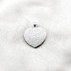 Sterling Silver Fancy Pendant, Heart Design, Polished, Silver Finish, 05.392.0123