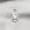 Sterling Silver Fancy Pendant, Eagle and Anchor Design, Polished, Silver Finish, 05.392.0125