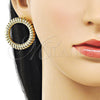 Oro Laminado Stud Earring, Gold Filled Style Polished, Golden Finish, 02.213.0804