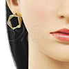 Oro Laminado Stud Earring, Gold Filled Style Polished, Golden Finish, 02.213.0805