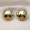 Oro Laminado Stud Earring, Gold Filled Style Ball and Hollow Design, Polished, Golden Finish, 02.213.0807
