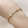 Oro Laminado Tennis Bracelet, Gold Filled Style with White Cubic Zirconia, Polished, Golden Finish, 03.283.0455.07