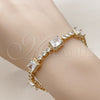 Oro Laminado Tennis Bracelet, Gold Filled Style with White Cubic Zirconia, Polished, Golden Finish, 03.283.0461.07