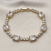Oro Laminado Tennis Bracelet, Gold Filled Style with White Cubic Zirconia, Polished, Golden Finish, 03.283.0461.07