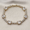 Oro Laminado Tennis Bracelet, Gold Filled Style with White Cubic Zirconia, Polished, Golden Finish, 03.283.0461.07 (09 MM Thickness, 7 Inches Length)