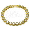 Oro Laminado Tennis Bracelet, Gold Filled Style with White Cubic Zirconia, Polished, Golden Finish, 03.283.0462.07