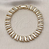 Oro Laminado Tennis Bracelet, Gold Filled Style with White Cubic Zirconia, Polished, Golden Finish, 03.283.0463.07 (08 MM Thickness, 7 Inches Length)
