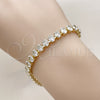 Oro Laminado Tennis Bracelet, Gold Filled Style with White Cubic Zirconia, Polished, Golden Finish, 03.213.0334.07