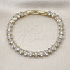 Oro Laminado Tennis Bracelet, Gold Filled Style with White Cubic Zirconia, Polished, Golden Finish, 03.213.0334.07