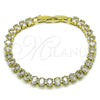 Oro Laminado Tennis Bracelet, Gold Filled Style with White Cubic Zirconia, Polished, Golden Finish, 03.213.0334.07