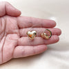 Oro Laminado Huggie Hoop, Gold Filled Style Heart Design, Polished, Golden Finish, 02.213.0810.15