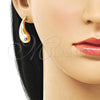 Oro Laminado Stud Earring, Gold Filled Style Teardrop Design, Polished, Golden Finish, 02.195.0352