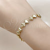 Oro Laminado Fancy Bracelet, Gold Filled Style Heart and Hollow Design, Polished, Golden Finish, 03.213.0337.07