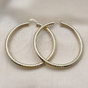 Oro Laminado Large Hoop, Gold Filled Style Hollow Design, Diamond Cutting Finish, Golden Finish, 02.213.0309.70