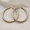 Oro Laminado Extra Large Hoop, Gold Filled Style Hollow Design, Diamond Cutting Finish, Golden Finish, 02.213.0312.60