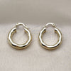Oro Laminado Small Hoop, Gold Filled Style Hollow Design, Diamond Cutting Finish, Golden Finish, 02.213.0811.25