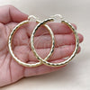 Oro Laminado Large Hoop, Gold Filled Style Hollow Design, Diamond Cutting Finish, Golden Finish, 02.213.0811.60