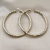 Oro Laminado Extra Large Hoop, Gold Filled Style Hollow Design, Diamond Cutting Finish, Golden Finish, 02.213.0811.70