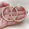 Oro Laminado Large Hoop, Gold Filled Style Hollow Design, Diamond Cutting Finish, Golden Finish, 02.170.0310.60
