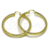 Oro Laminado Large Hoop, Gold Filled Style Hollow Design, Diamond Cutting Finish, Golden Finish, 02.170.0310.60