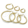 Oro Laminado Medium Hoop, Gold Filled Style Hollow Design, Diamond Cutting Finish, Golden Finish, 02.213.0812.30